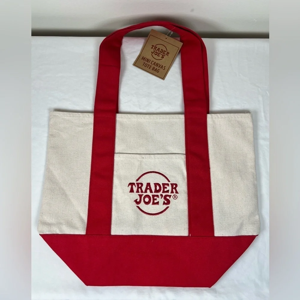 Trader Joe’s Winter 2025 Mini Canvas Tote Bags Set Of All Four Colors